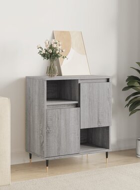 VidaXL Dressoir 60x30x75 cm bewerkt hout grijs sonoma eikenkleurig