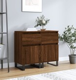 VidaXL Dressoirs 2 st 40x35x70 cm bewerkt hout bruineikenkleurig