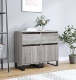 VidaXL Dressoirs 2 st 40x35x70 cm bewerkt hout grijs sonoma