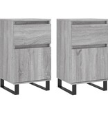 VidaXL Dressoirs 2 st 40x35x70 cm bewerkt hout grijs sonoma
