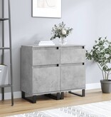VidaXL Dressoirs 2 st 40x35x70 cm bewerkt hout betongrijs