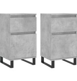 VidaXL Dressoirs 2 st 40x35x70 cm bewerkt hout betongrijs