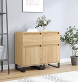 VidaXL Dressoirs 2 st 40x35x70 cm bewerkt hout sonoma eikenkleurig