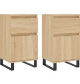 VidaXL Dressoirs 2 st 40x35x70 cm bewerkt hout sonoma eikenkleurig