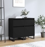 VidaXL Dressoirs 2 st 40x35x70 cm bewerkt hout zwart