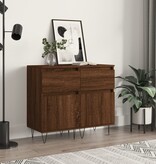 VidaXL Dressoirs 2 st 40x35x70 cm bewerkt hout bruineikenkleurig