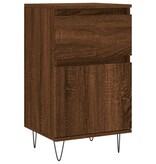 VidaXL Dressoirs 2 st 40x35x70 cm bewerkt hout bruineikenkleurig