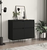 VidaXL Dressoirs 2 st 40x35x70 cm bewerkt hout zwart