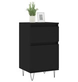 VidaXL Dressoirs 2 st 40x35x70 cm bewerkt hout zwart