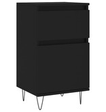 VidaXL Dressoirs 2 st 40x35x70 cm bewerkt hout zwart