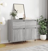 VidaXL Dressoirs 2 st 40x35x70 cm bewerkt hout grijs sonoma