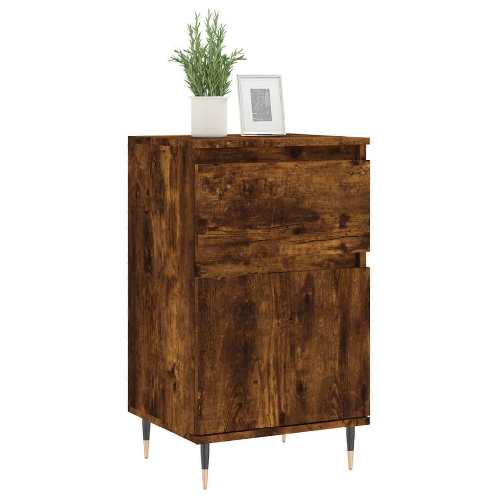 VidaXL Dressoirs 2 st 40x35x70 cm bewerkt hout gerookt eikenkleurig
