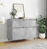 VidaXL Dressoirs 2 st 40x35x70 cm bewerkt hout betongrijs