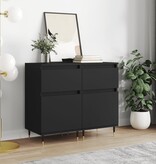 VidaXL Dressoirs 2 st 40x35x70 cm bewerkt hout zwart
