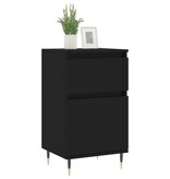 VidaXL Dressoirs 2 st 40x35x70 cm bewerkt hout zwart