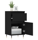 VidaXL Dressoirs 2 st 40x35x70 cm bewerkt hout zwart