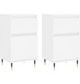 VidaXL Dressoirs 2 st 40x35x70 cm bewerkt hout wit