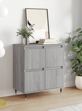 VidaXL Dressoir 60x30x75 cm bewerkt hout grijs sonoma eikenkleurig