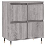 VidaXL Dressoir 60x30x75 cm bewerkt hout grijs sonoma eikenkleurig