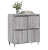 VidaXL Dressoir 60x30x75 cm bewerkt hout grijs sonoma eikenkleurig
