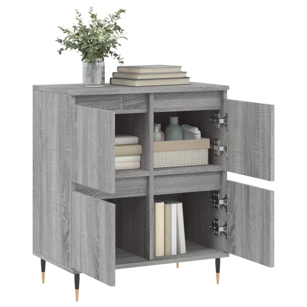 VidaXL Dressoir 60x30x75 cm bewerkt hout grijs sonoma eikenkleurig