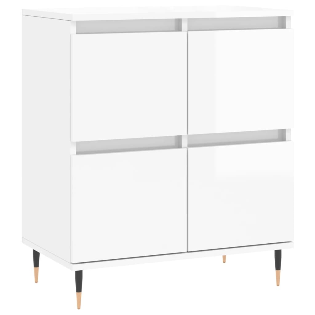 VidaXL Dressoir 60x35x70 cm bewerkt hout hoogglans wit