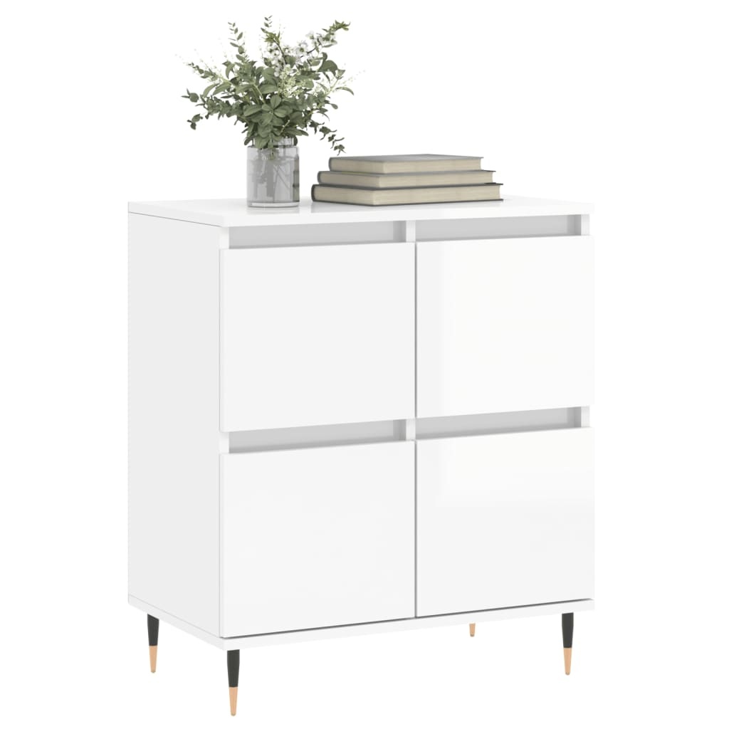 VidaXL Dressoir 60x35x70 cm bewerkt hout hoogglans wit