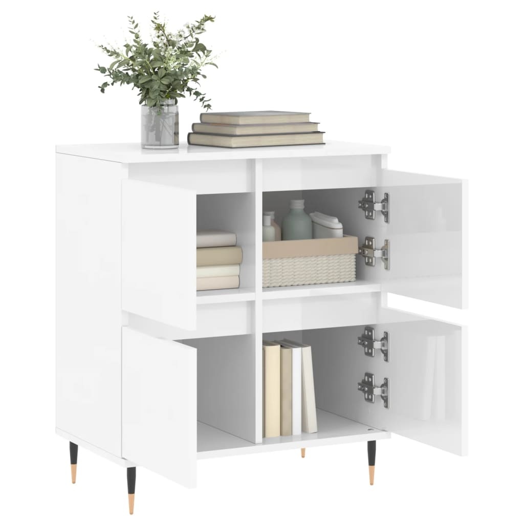 VidaXL Dressoir 60x35x70 cm bewerkt hout hoogglans wit