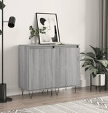 VidaXL Dressoirs 2 st 40x35x70 cm bewerkt hout grijs sonoma