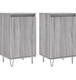 VidaXL Dressoirs 2 st 40x35x70 cm bewerkt hout grijs sonoma