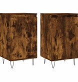 VidaXL Dressoirs 2 st 40x35x70 cm bewerkt hout gerookt eikenkleurig