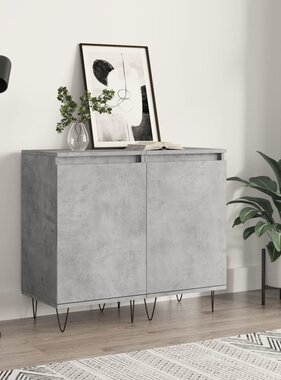 VidaXL Dressoirs 2 st 40x35x70 cm bewerkt hout betongrijs