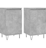 VidaXL Dressoirs 2 st 40x35x70 cm bewerkt hout betongrijs