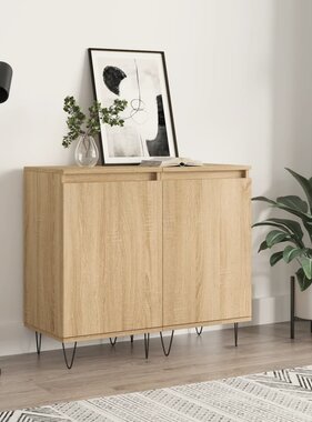 VidaXL Dressoirs 2 st 40x35x70 cm bewerkt hout sonoma eikenkleurig