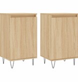 VidaXL Dressoirs 2 st 40x35x70 cm bewerkt hout sonoma eikenkleurig