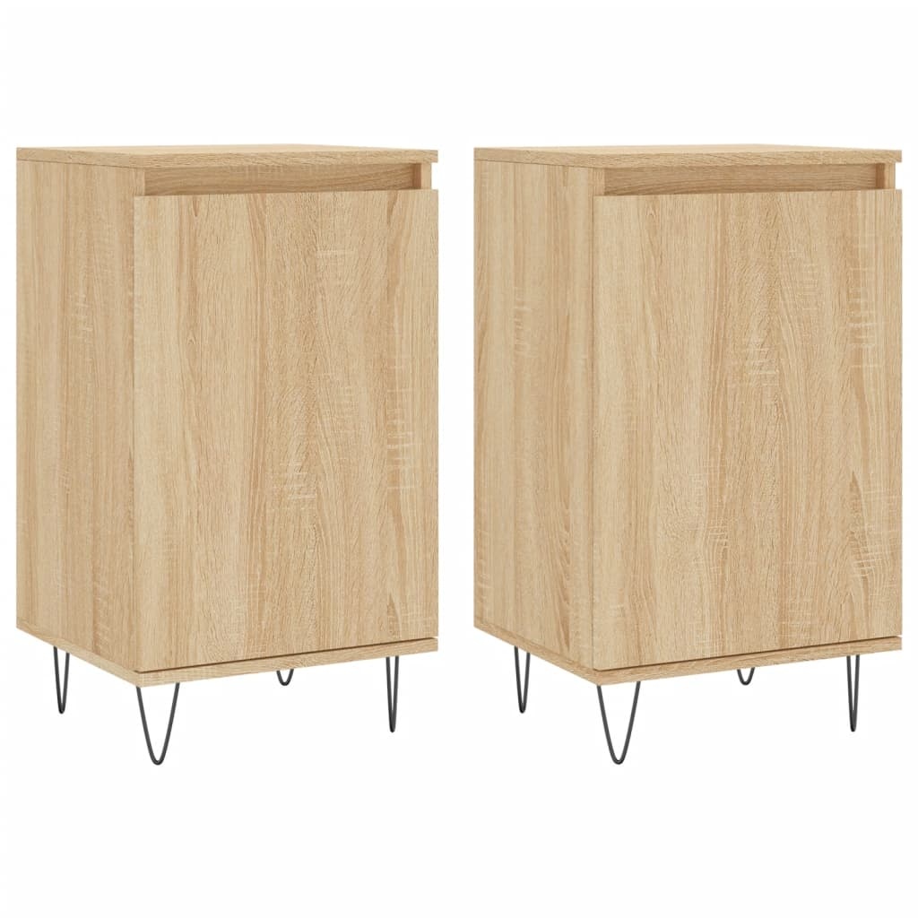 VidaXL Dressoirs 2 st 40x35x70 cm bewerkt hout sonoma eikenkleurig