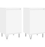 VidaXL Dressoirs 2 st 40x35x70 cm bewerkt hout wit