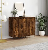 VidaXL Dressoirs 2 st 40x35x70 cm bewerkt hout gerookt eikenkleurig