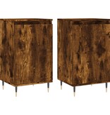 VidaXL Dressoirs 2 st 40x35x70 cm bewerkt hout gerookt eikenkleurig