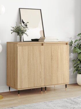 VidaXL Dressoirs 2 st 40x35x70 cm bewerkt hout sonoma eikenkleurig