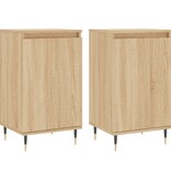 VidaXL Dressoirs 2 st 40x35x70 cm bewerkt hout sonoma eikenkleurig