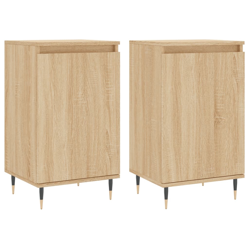 VidaXL Dressoirs 2 st 40x35x70 cm bewerkt hout sonoma eikenkleurig