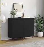 VidaXL Dressoirs 2 st 40x35x70 cm bewerkt hout zwart