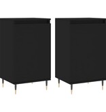 VidaXL Dressoirs 2 st 40x35x70 cm bewerkt hout zwart