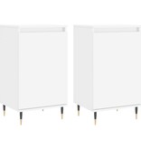 VidaXL Dressoirs 2 st 40x35x70 cm bewerkt hout wit
