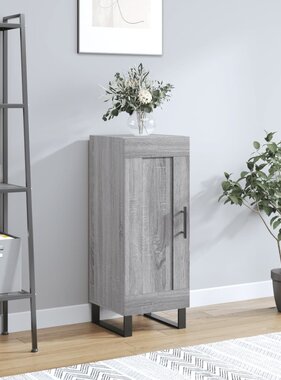 VidaXL Dressoir 34,5x34x90 cm bewerkt hout grijs sonoma eikenkleurig