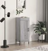 VidaXL Dressoir 34,5x34x90 cm bewerkt hout grijs sonoma eikenkleurig