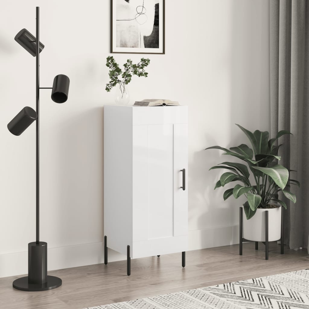 VidaXL Dressoir 34,5x34x90 cm bewerkt hout hoogglans wit