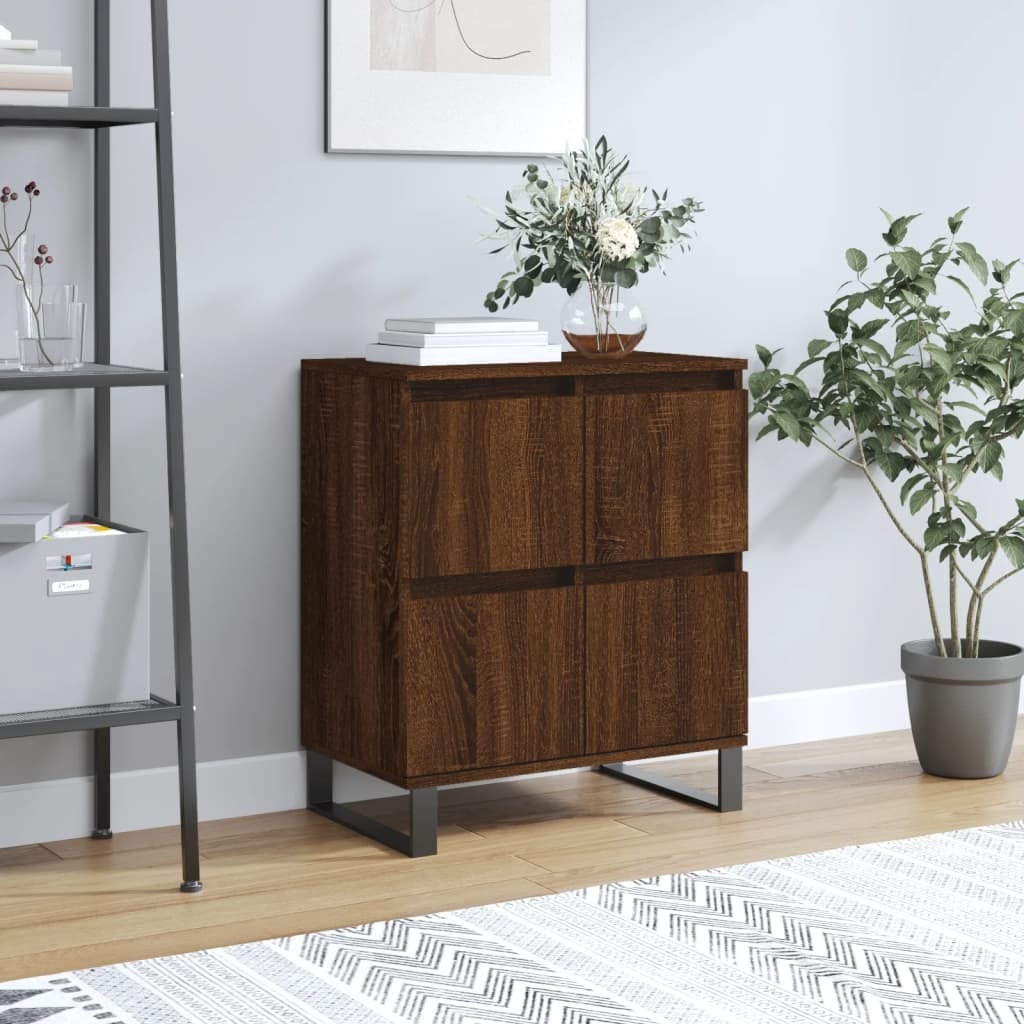 VidaXL Dressoir 60x35x70 cm bewerkt hout bruineikenkleurig