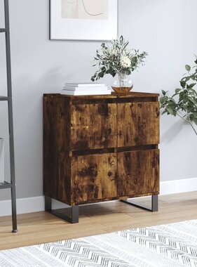 VidaXL Dressoir 60x35x70 cm bewerkt hout gerookt eikenkleurig